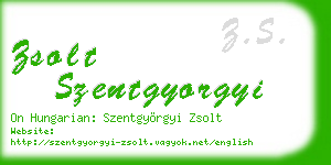 zsolt szentgyorgyi business card